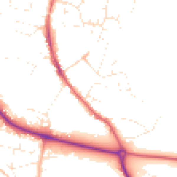 Daytime road noise heatmap for GL10 2JW