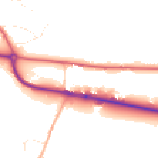 Daytime road noise heatmap for GL10 2LG