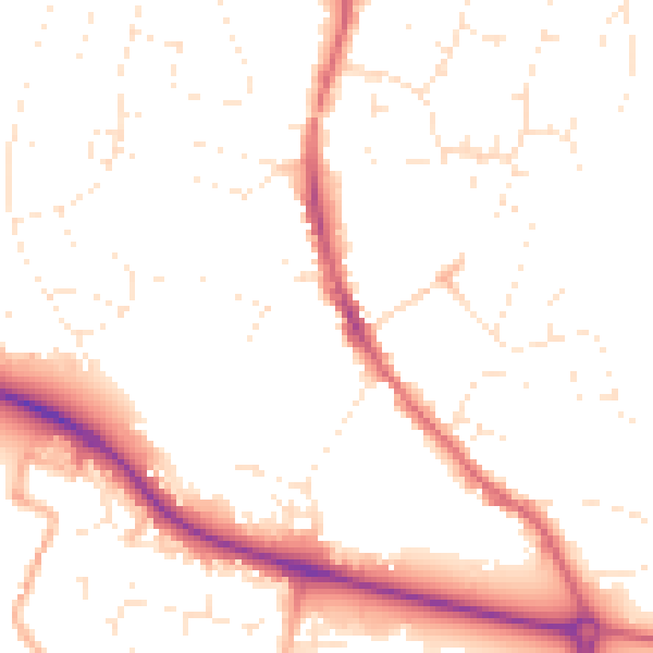 Daytime road noise heatmap for GL10 2PN