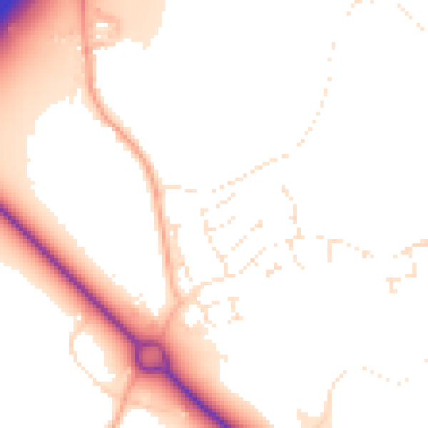 Daytime road noise heatmap for GL10 3FJ