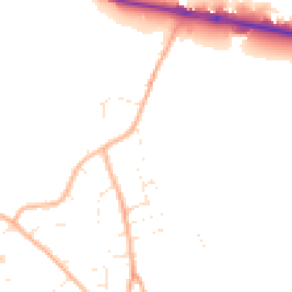 Daytime road noise heatmap for GL10 3LF