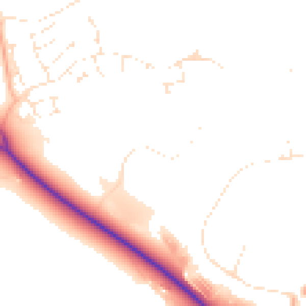 Daytime road noise heatmap for GL10 3RP