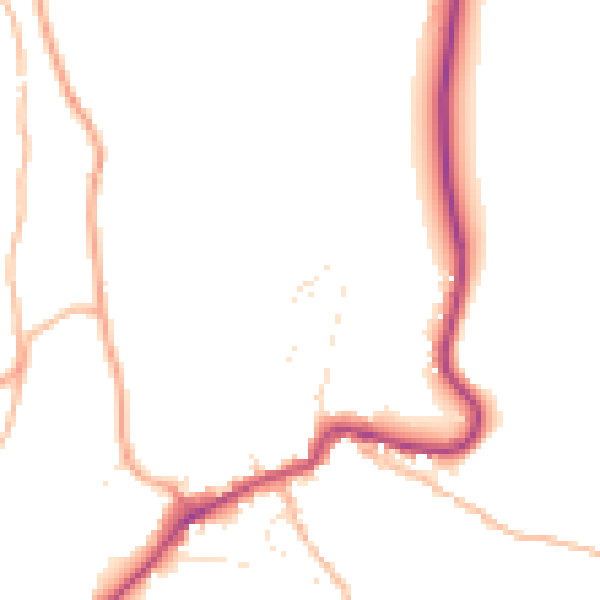 Daytime road noise heatmap for GL15 4DU