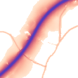 Daytime road noise heatmap for GL18 2DN