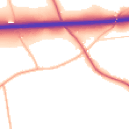 Daytime road noise heatmap for GL19 3PL