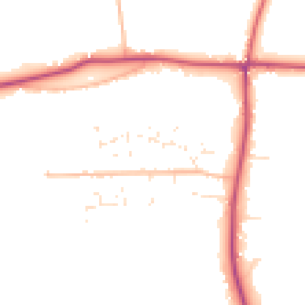 Daytime road noise heatmap for GL19 3QZ