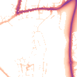 Daytime road noise heatmap for GL20 5EB
