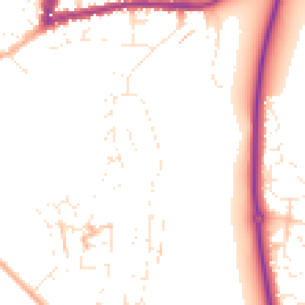 Daytime road noise heatmap for GL20 5EE