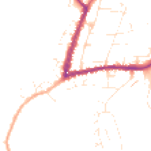 Daytime road noise heatmap for GL20 5PY