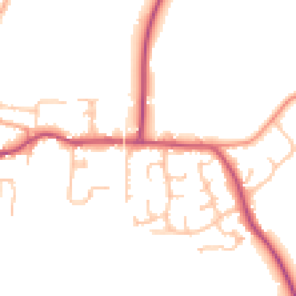 Daytime road noise heatmap for GL20 7LX