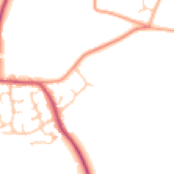 Daytime road noise heatmap for GL20 7NF