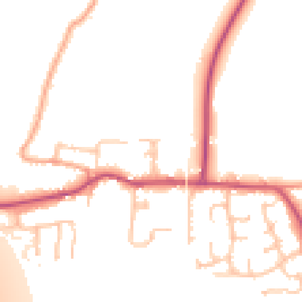 Daytime road noise heatmap for GL20 7QP