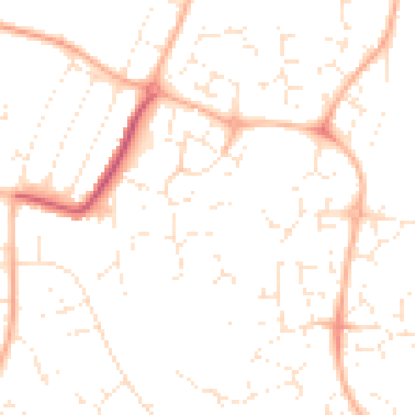 Daytime road noise heatmap for GL4 4QT