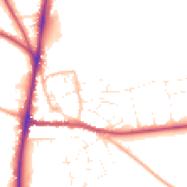 Daytime road noise heatmap for GL54 1DD
