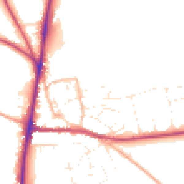 Daytime road noise heatmap for GL54 1DG