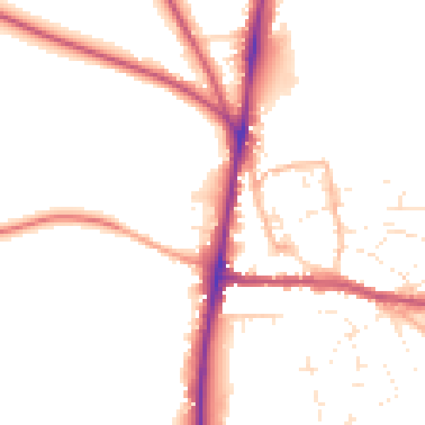 Daytime road noise heatmap for GL54 1DP