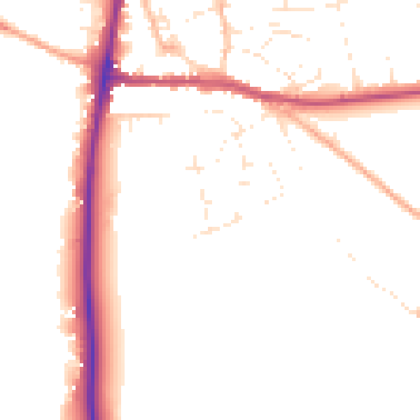 Daytime road noise heatmap for GL54 1DY