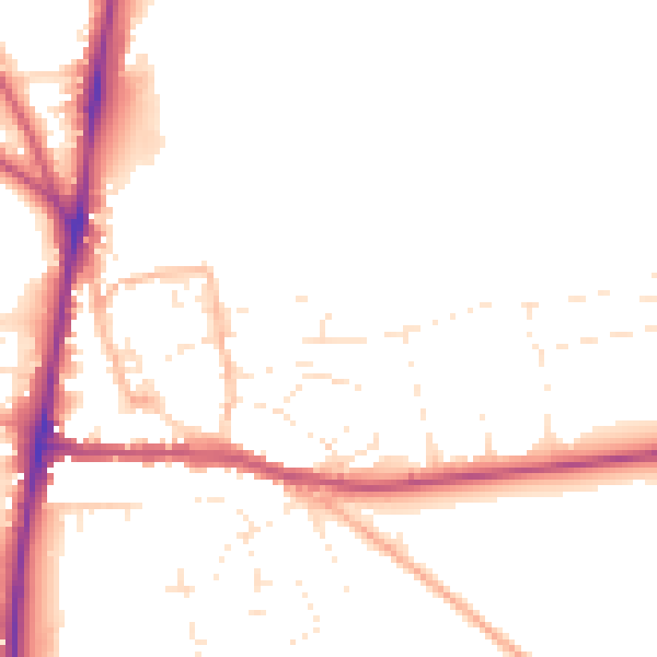 Daytime road noise heatmap for GL54 1EA