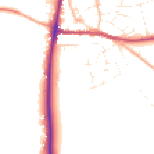 Daytime road noise heatmap for GL54 1FH