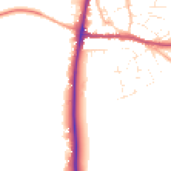 Daytime road noise heatmap for GL54 1FQ