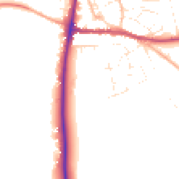 Daytime road noise heatmap for GL54 1FX
