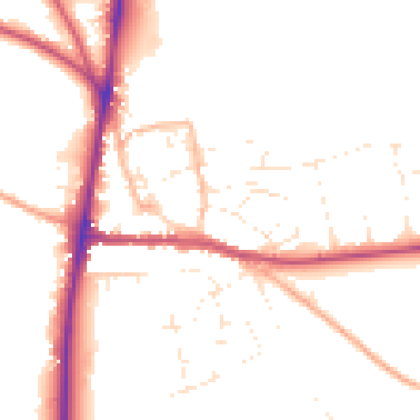 Daytime road noise heatmap for GL54 1LU