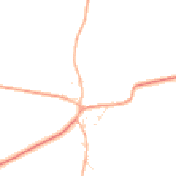 Daytime road noise heatmap for GL54 1LZ