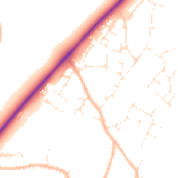 Daytime road noise heatmap for GL54 2ER