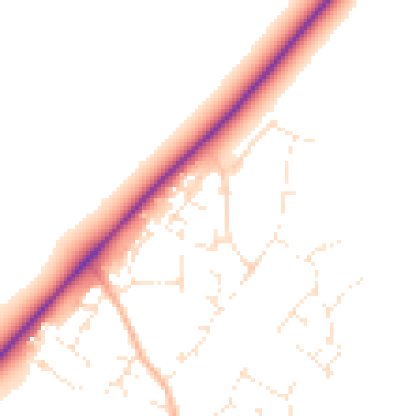 Daytime road noise heatmap for GL54 2GD