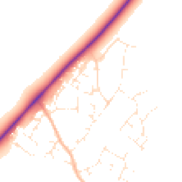 Daytime road noise heatmap for GL54 2GZ