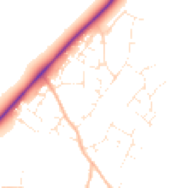 Daytime road noise heatmap for GL54 2JZ