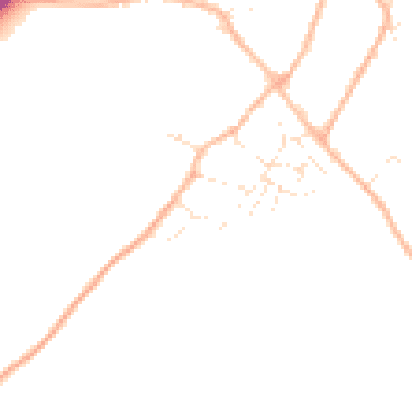 Daytime road noise heatmap for GL54 2PU