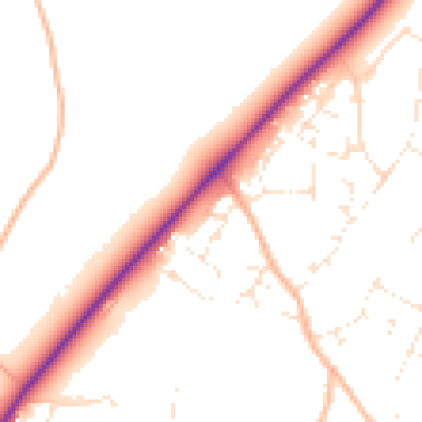 Daytime road noise heatmap for GL54 2RP