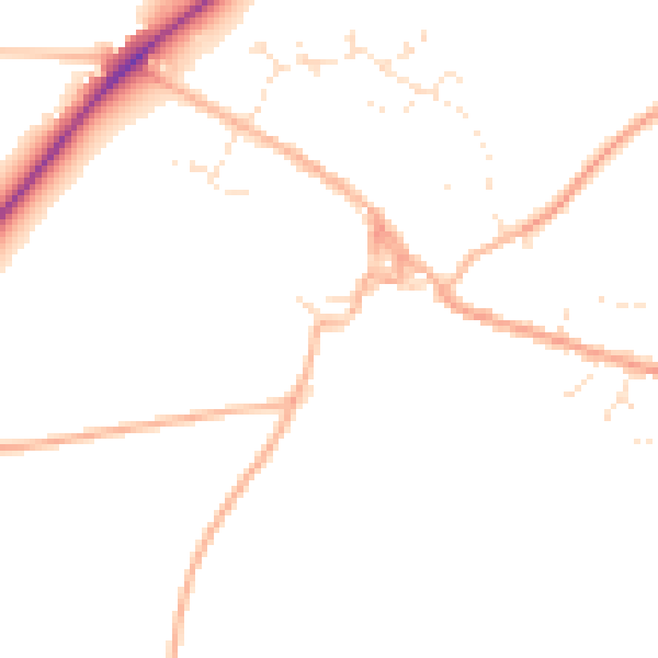 Daytime road noise heatmap for GL54 3HJ
