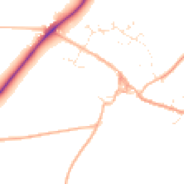 Daytime road noise heatmap for GL54 3HL