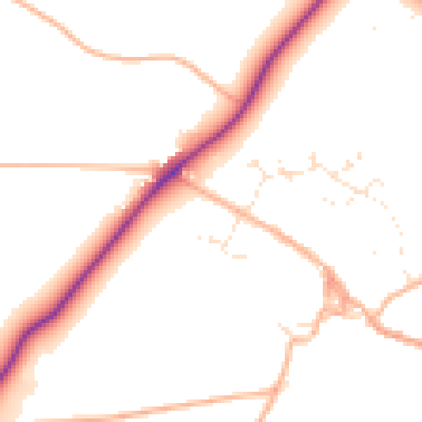 Daytime road noise heatmap for GL54 3LH