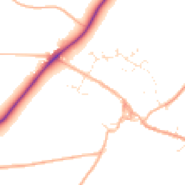 Daytime road noise heatmap for GL54 3PA