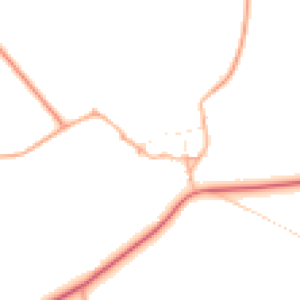 Daytime road noise heatmap for GL54 3QZ