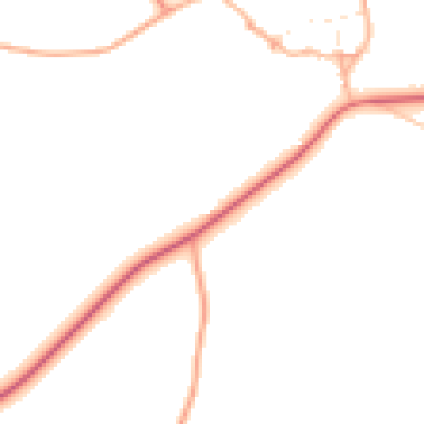 Daytime road noise heatmap for GL54 3RD