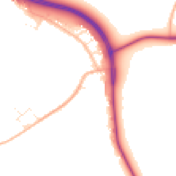 Daytime road noise heatmap for GL54 4HL
