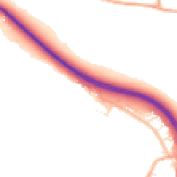 Daytime road noise heatmap for GL54 4JX