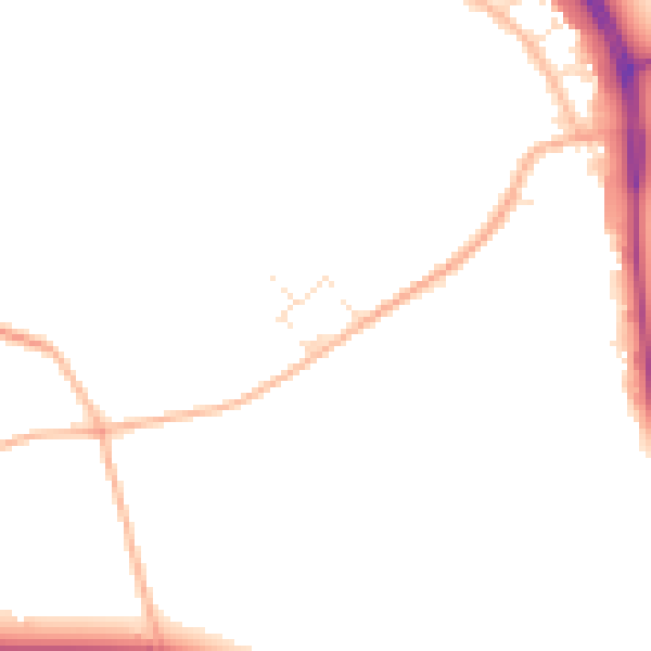 Daytime road noise heatmap for GL54 4JY