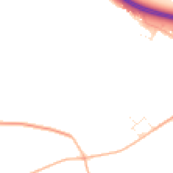 Daytime road noise heatmap for GL54 4LQ