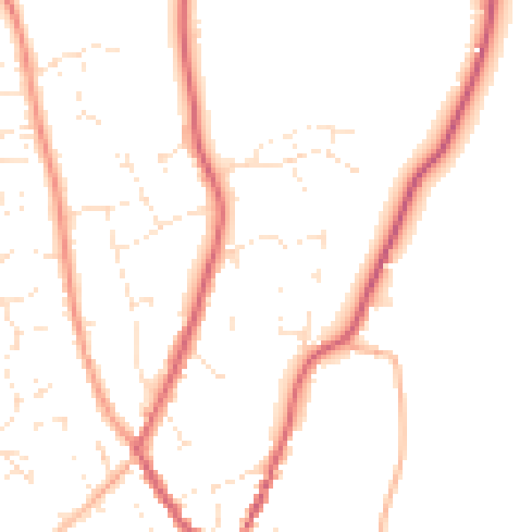 Daytime road noise heatmap for GL54 5LQ