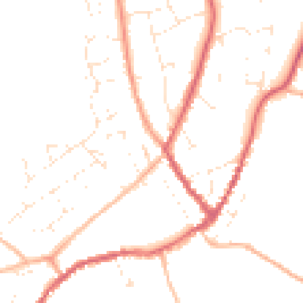 Daytime road noise heatmap for GL54 5PW