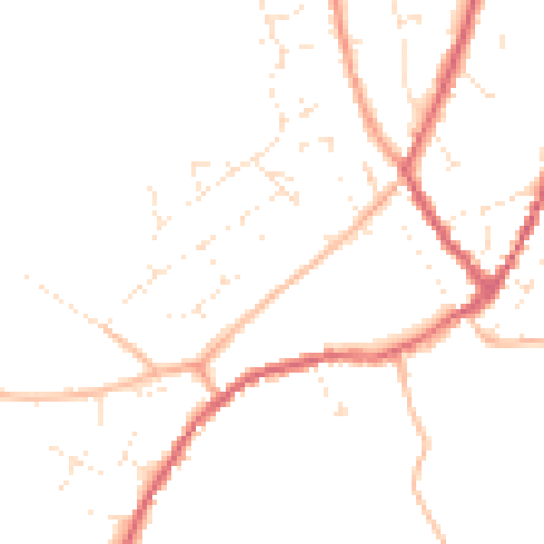 Daytime road noise heatmap for GL54 5QZ