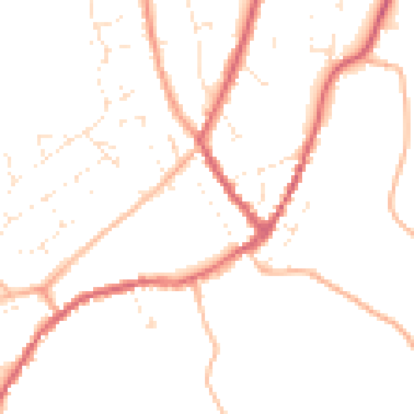 Daytime road noise heatmap for GL54 5RA