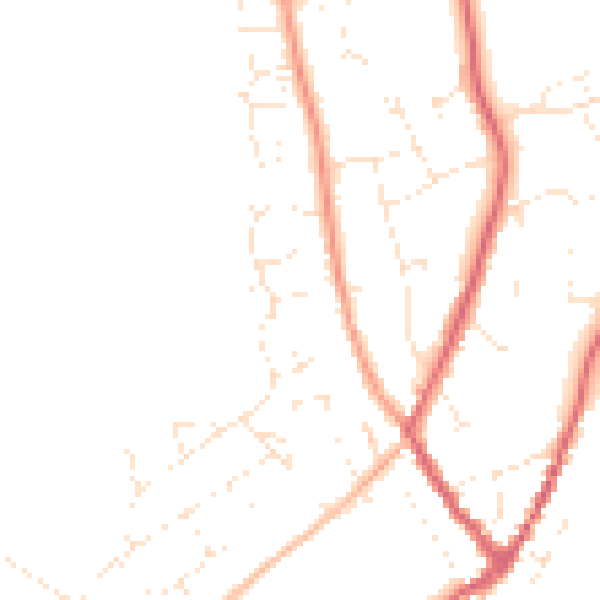 Daytime road noise heatmap for GL54 5YY