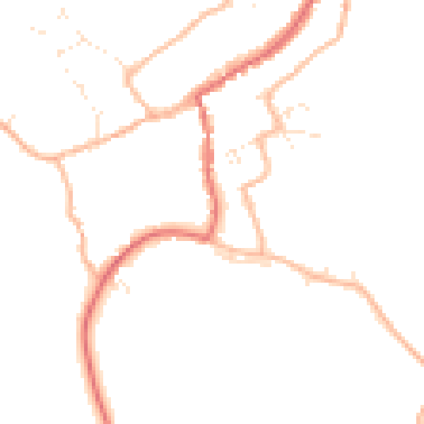 Daytime road noise heatmap for GL55 6DW
