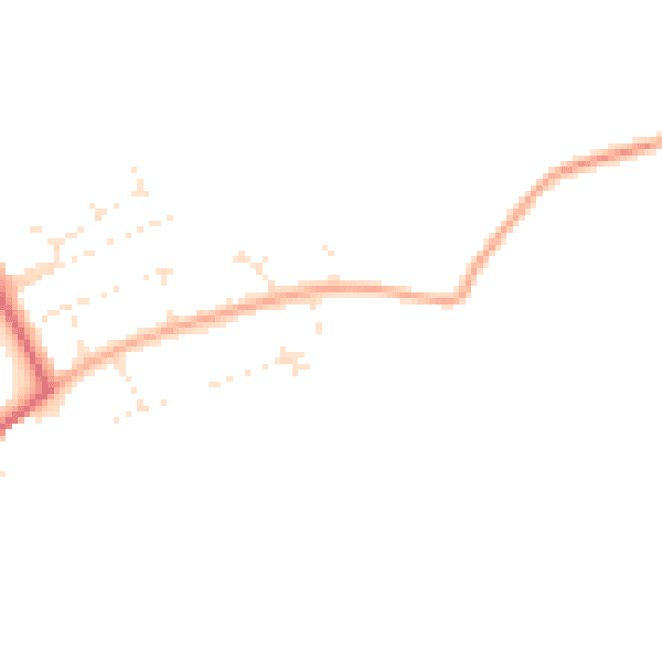 Daytime road noise heatmap for GL55 6EW